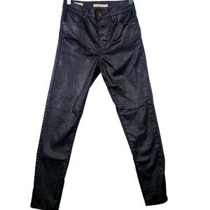 Levi’s Premium Mile High Size 26 Super Skinny Faux Snake Black Jeans
